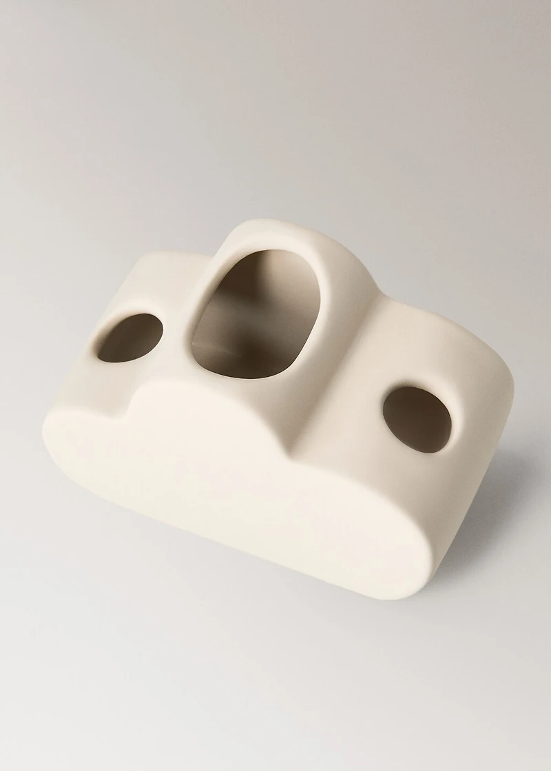 Cloud-shaped stoneware toothbrush holder