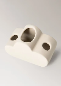 Cloud-shaped stoneware toothbrush holder