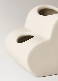Cloud-shaped stoneware toothbrush holder