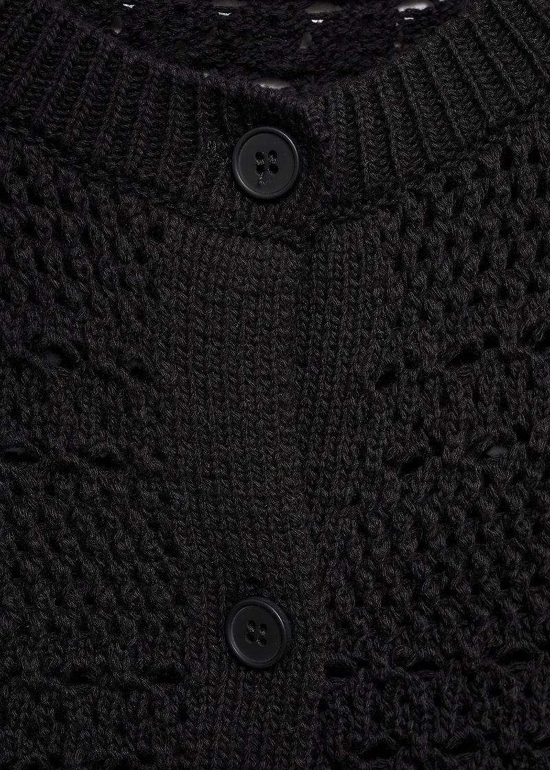 Short-sleeved crochet cardigan