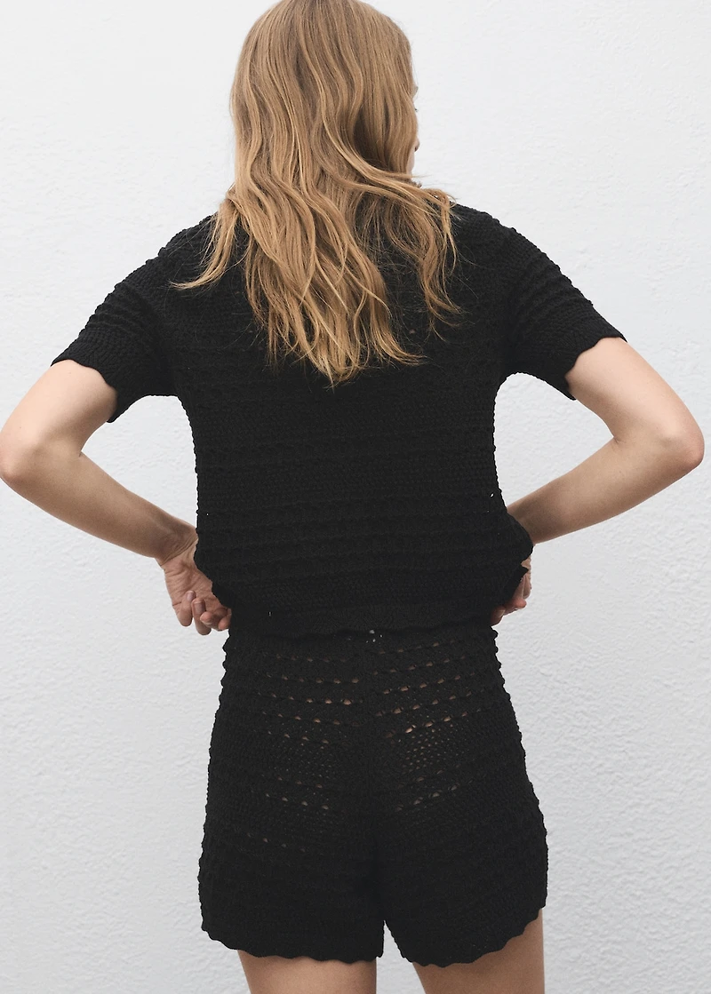 Short-sleeved crochet cardigan