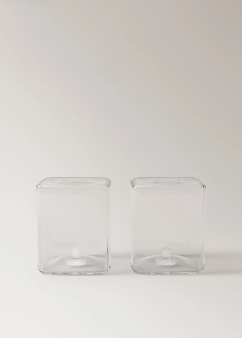 Transparent borosilicate salt and pepper shaker set