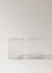 Transparent borosilicate salt and pepper shaker set