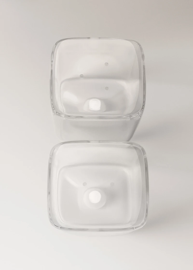 Transparent borosilicate salt and pepper shaker set