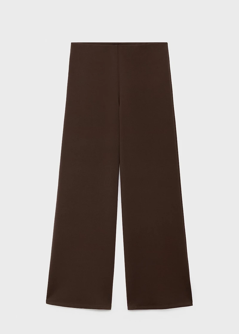 Straight-fit pants with elastic waist