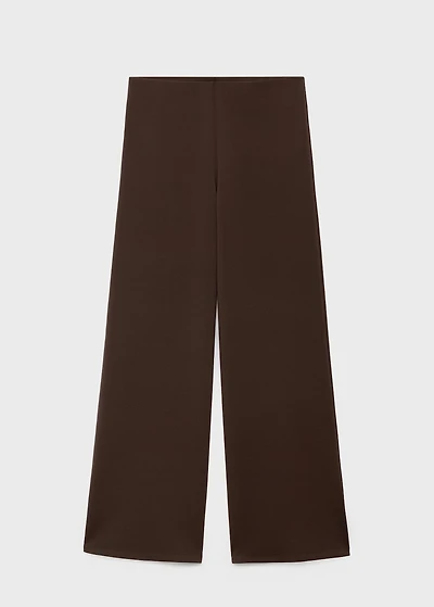 Straight-fit pants with elastic waist