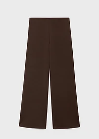 Straight-fit pants with elastic waist