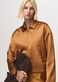 Satin jacket with pockets