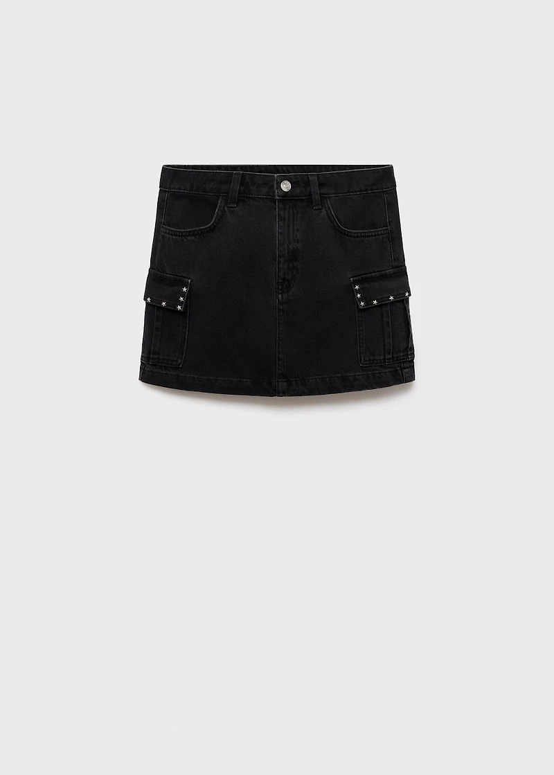 Cargo skirt with star studs