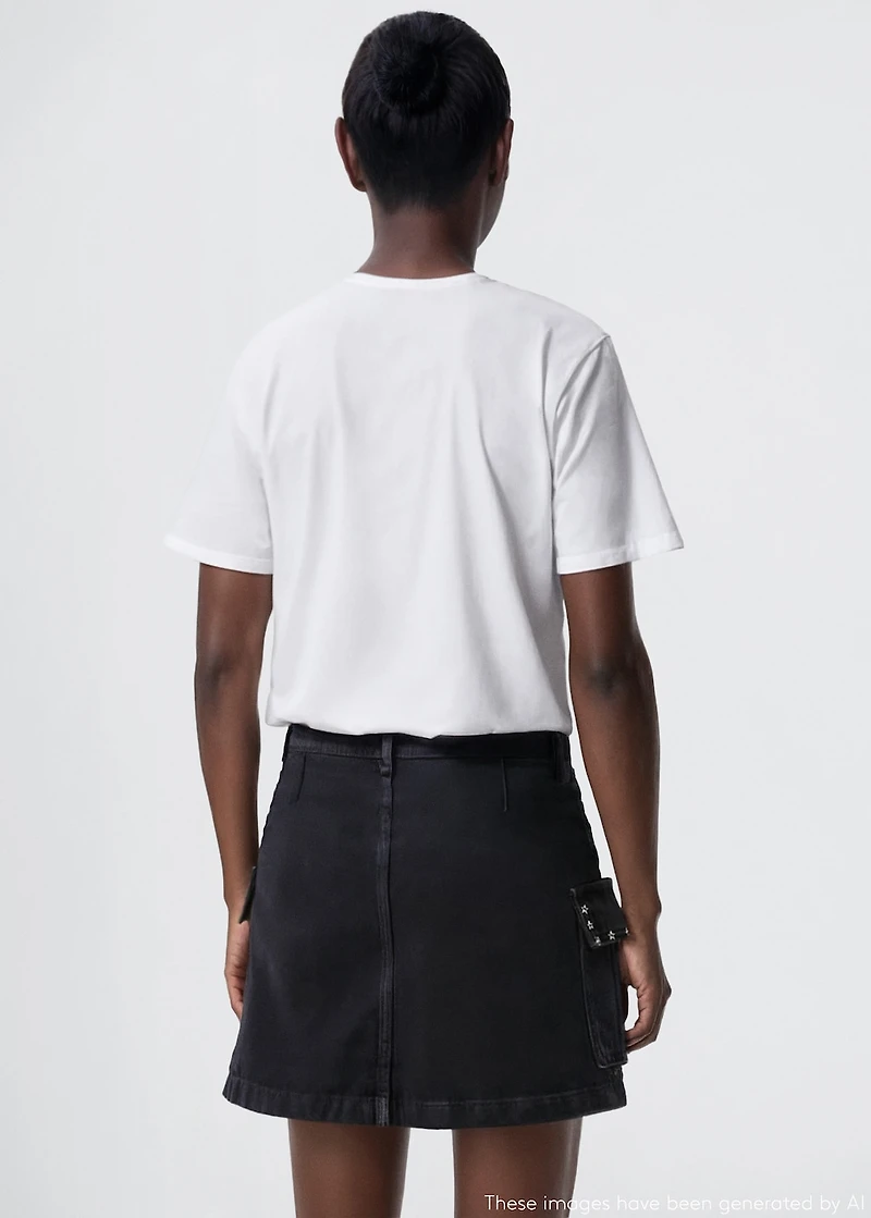 Cargo skirt with star studs