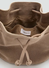 Fringed leather bucket bag