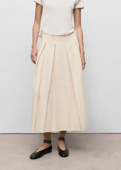Pleated midi-skirt