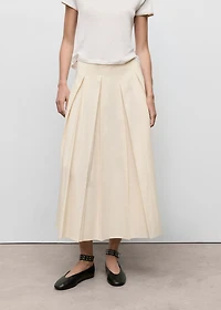 Pleated midi-skirt