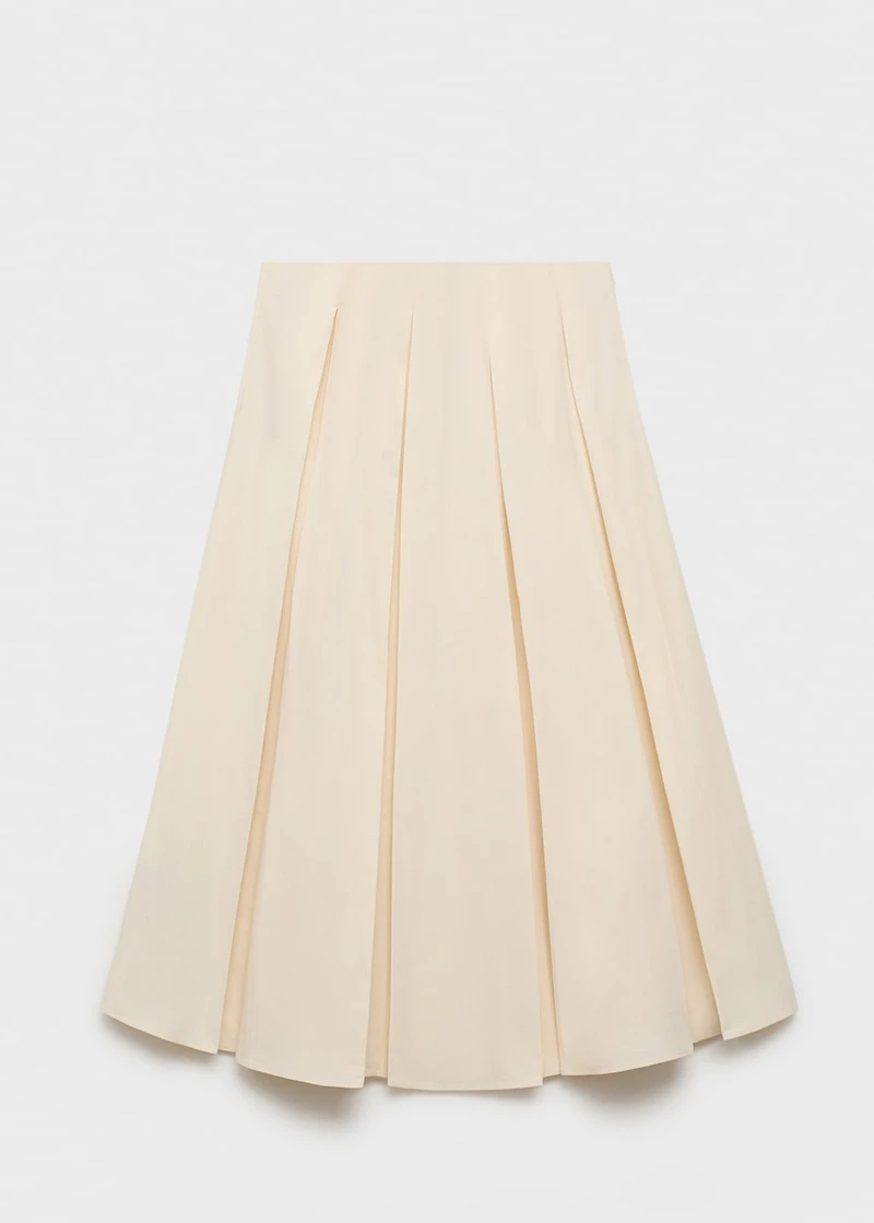 Pleated midi-skirt
