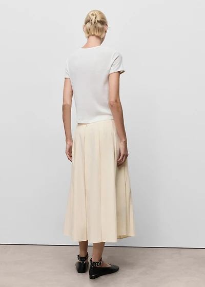Pleated midi-skirt