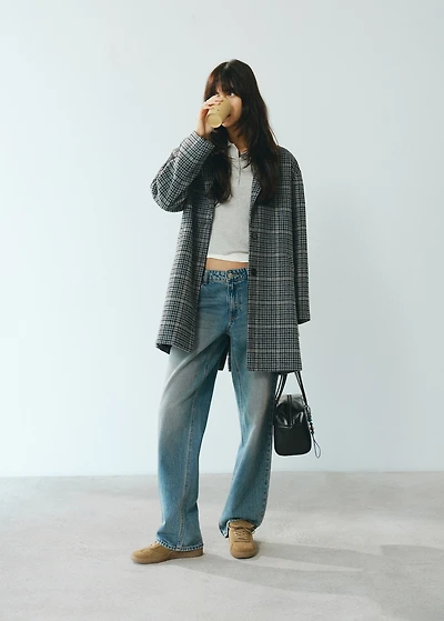 Checked overcoat