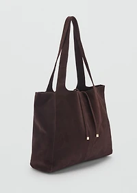 Suede shopper bag