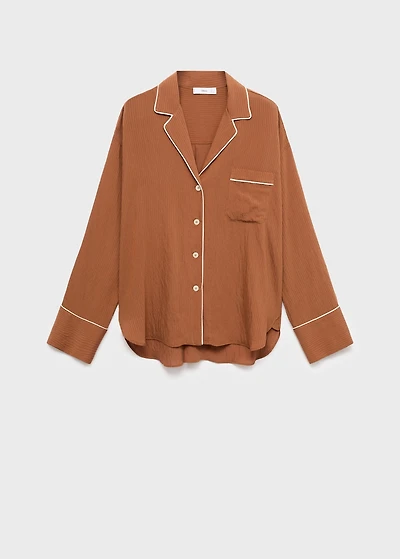 Textured shirt with contrasting trim