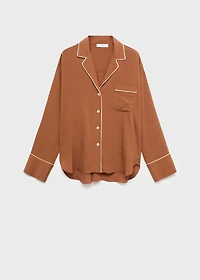 Textured shirt with contrasting trim