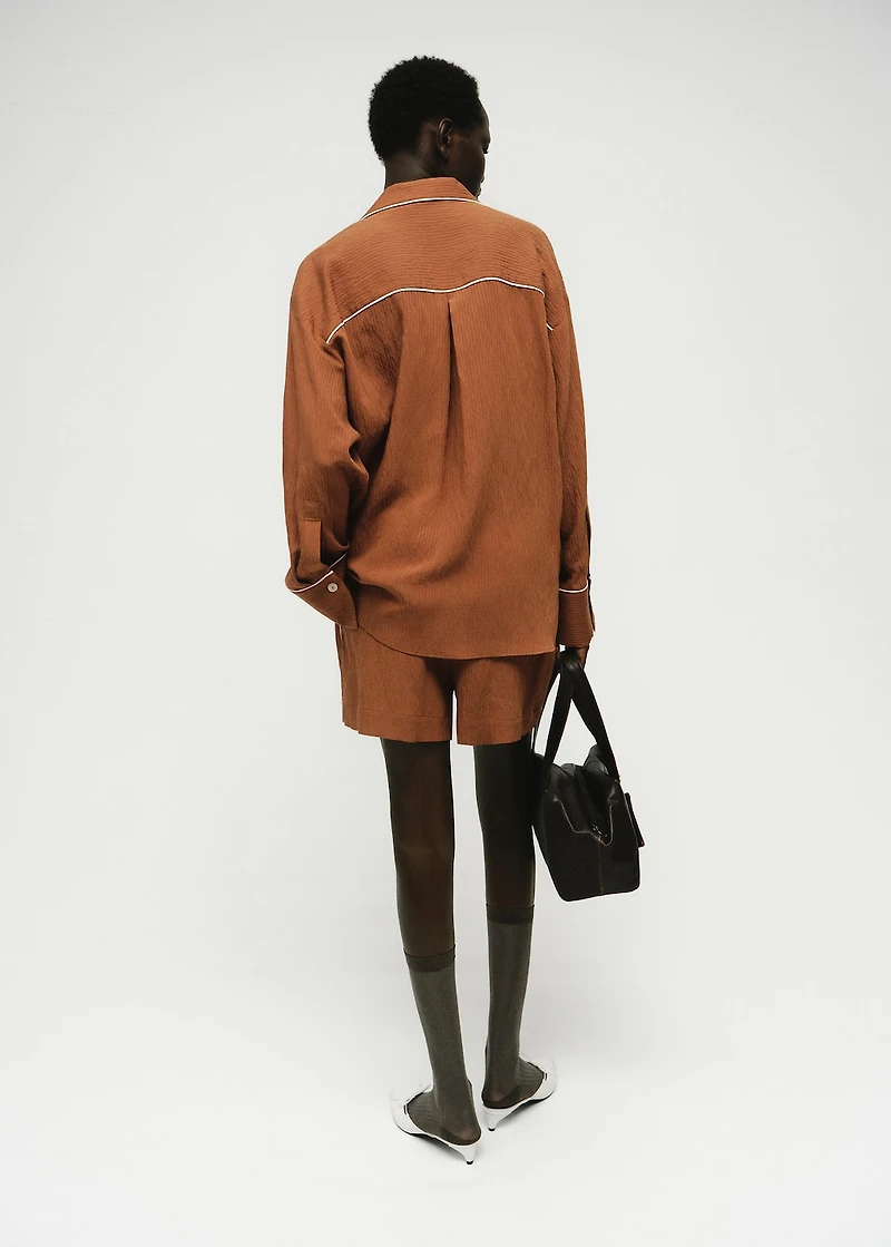 Textured shirt with contrasting trim