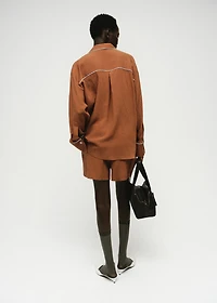 Textured shirt with contrasting trim