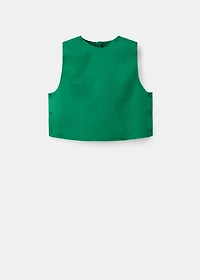 Linen-blend top with buttons