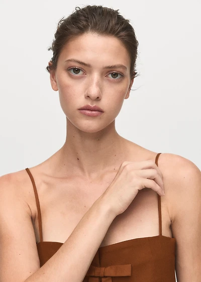 Dress with bow neckline