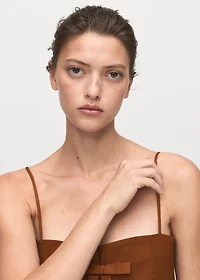 Dress with bow neckline