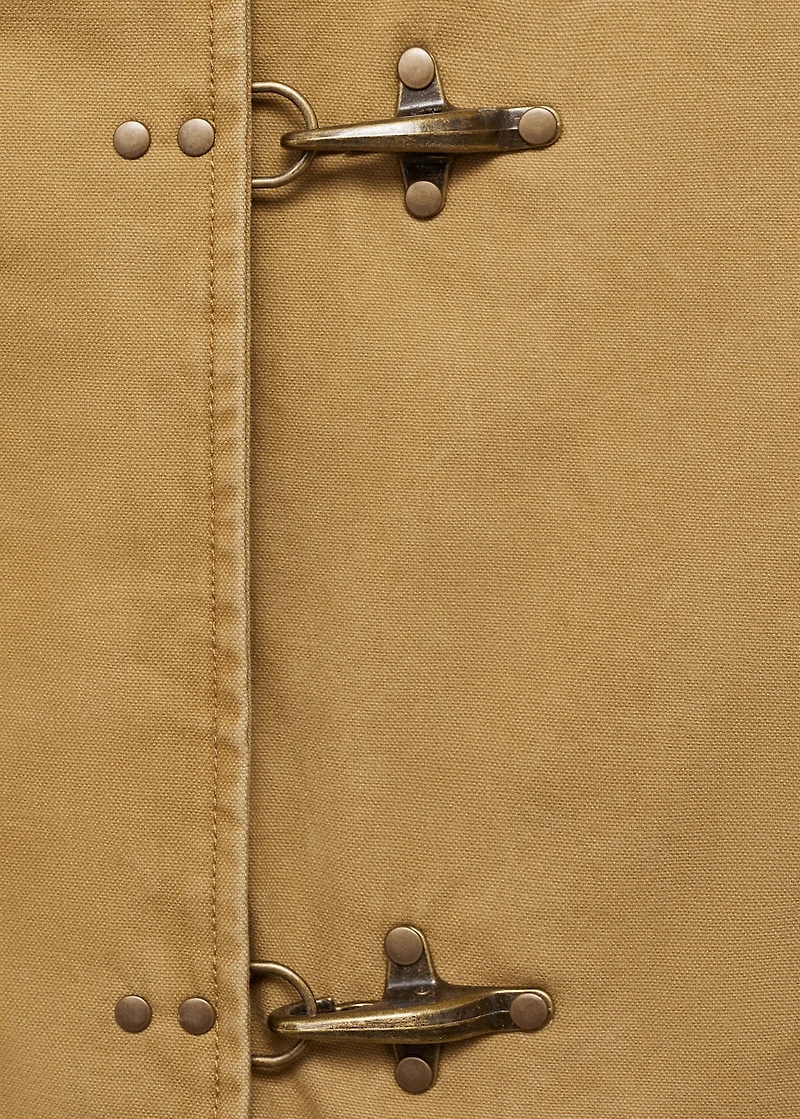 Oversized barn jacket with contrasting collar