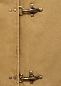 Oversized barn jacket with contrasting collar