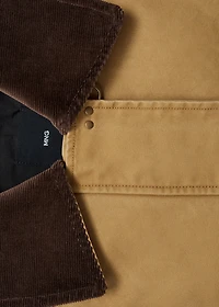 Oversized barn jacket with contrasting collar