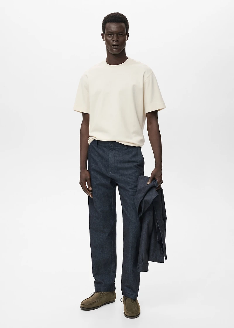 Dark wash straight fit jeans