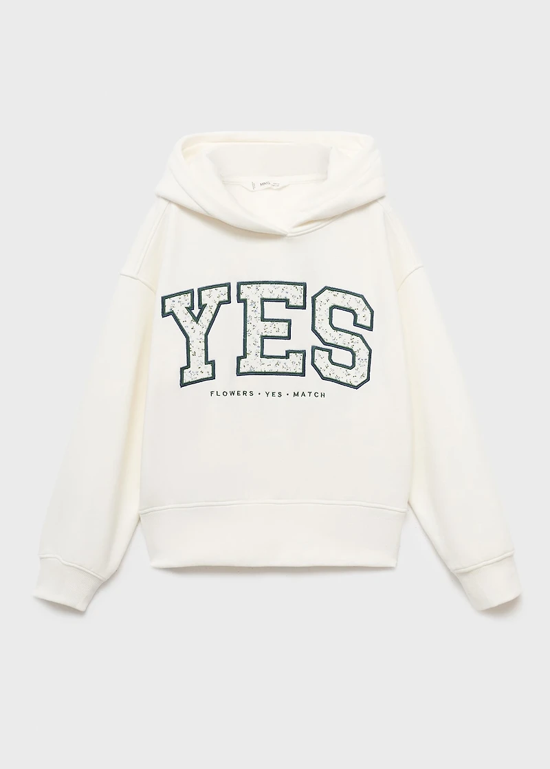 Embroidered sweatshirt with floral pattern