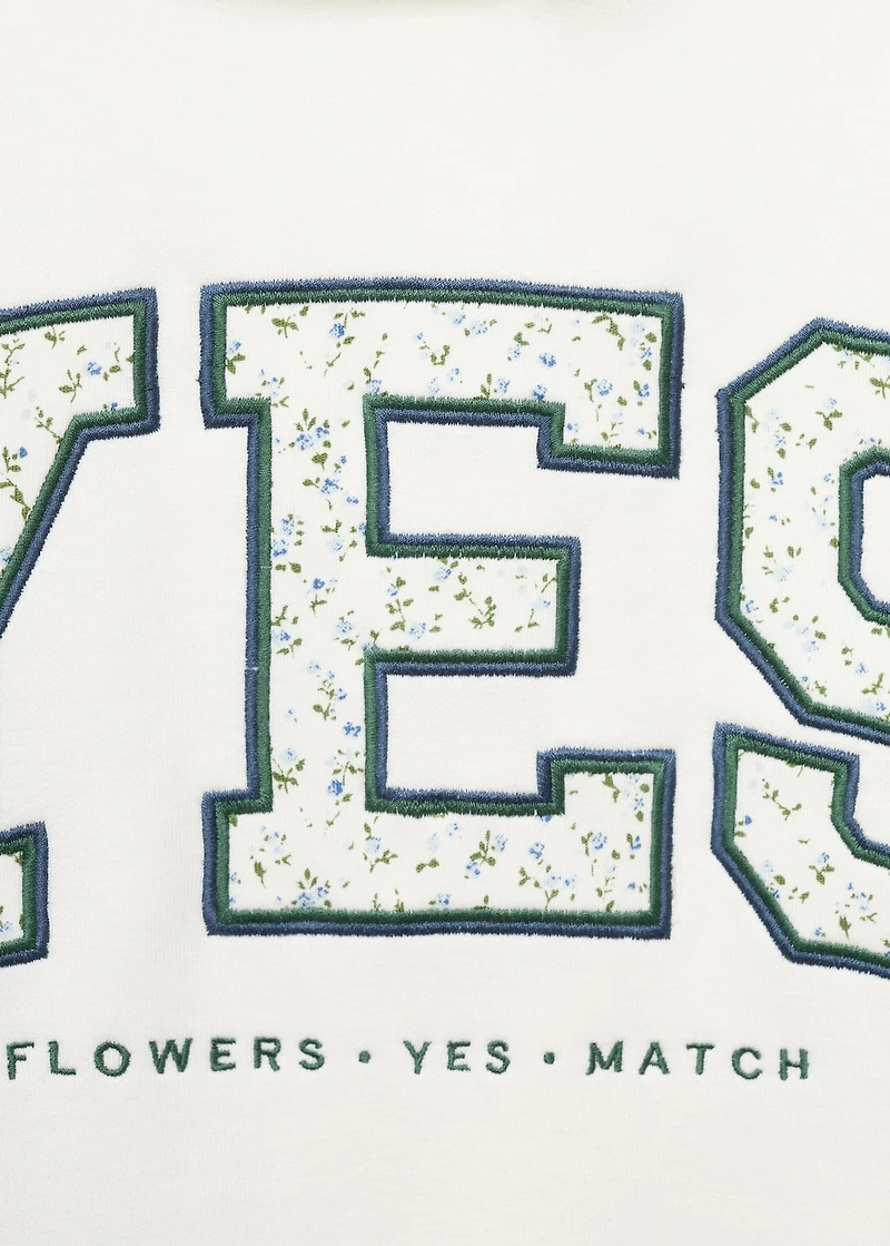 Embroidered sweatshirt with floral pattern