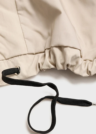 Cotton jacket with corduroy collar