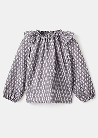 Cotton blouse with ethnic print