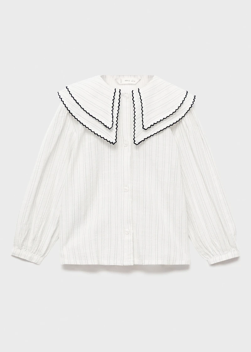 Striped blouse with Peter Pan collar
