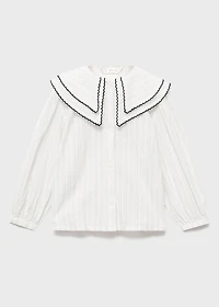 Striped blouse with Peter Pan collar