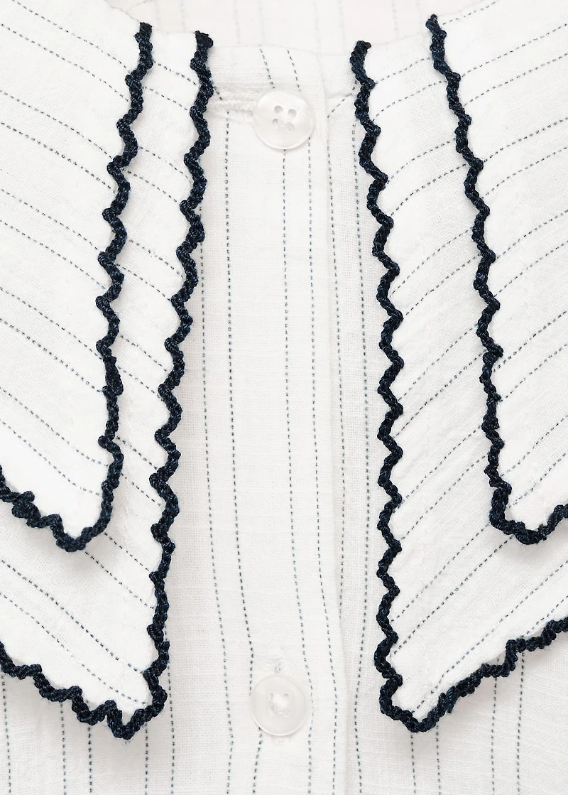Striped blouse with Peter Pan collar