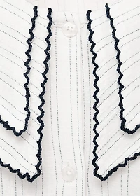 Striped blouse with Peter Pan collar