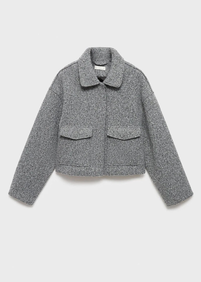 Wool jacket with lapel pockets