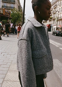 Wool jacket with lapel pockets