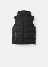 Quilted vest with hood