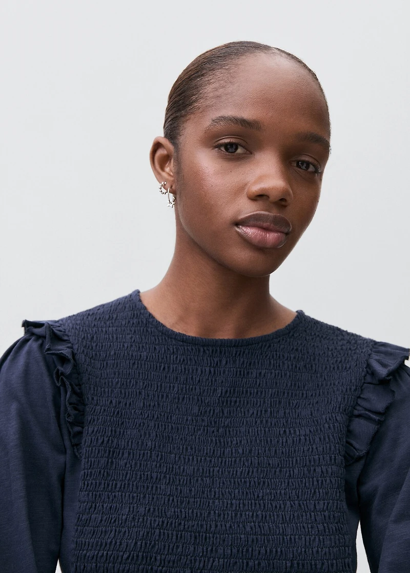 Ruffles ruched T-shirt