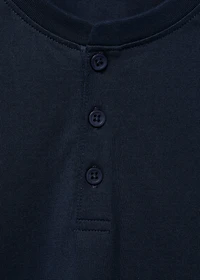 Buttoned cotton T-shirt