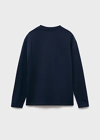 Buttoned cotton T-shirt