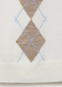 Argyle-pattern polo neck vest