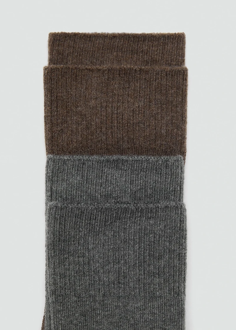 Pack of 2 ribbed cotton socks