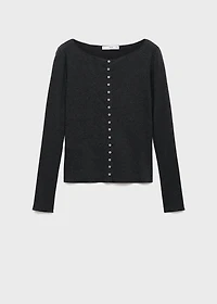 Boat neck cardigan with buttons