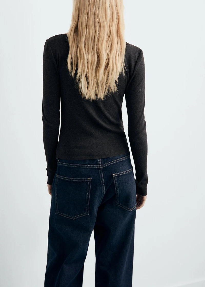 Boat neck cardigan with buttons